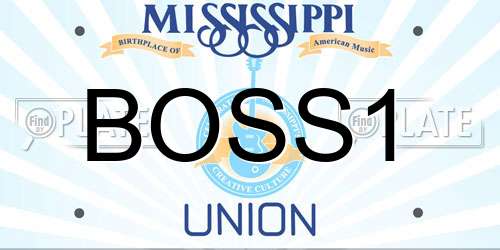 BOSS1 Mississippi License Plate