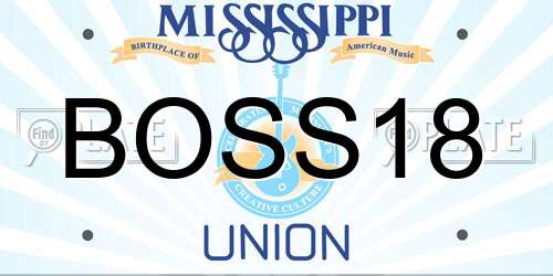 BOSS18 Mississippi License Plate