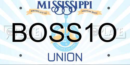 BOSS1O Mississippi License Plate