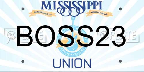 BOSS23 Mississippi License Plate