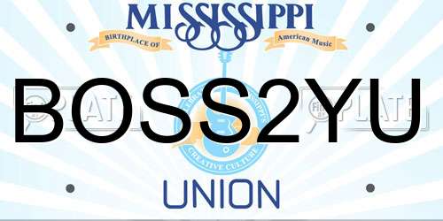 BOSS2YU Mississippi License Plate