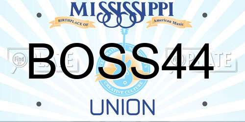 BOSS44 Mississippi License Plate