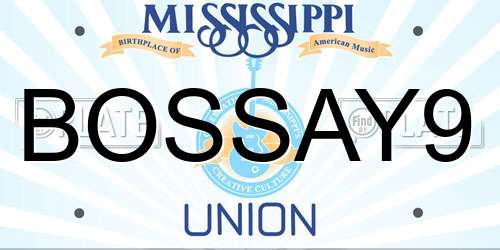 BOSSAY9 Mississippi License Plate