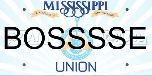 BOSSSSE Mississippi License Plate