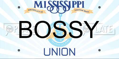 BOSSY Mississippi License Plate
