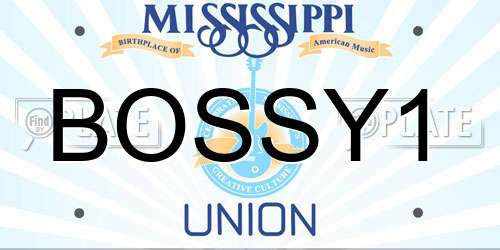 BOSSY1 Mississippi License Plate