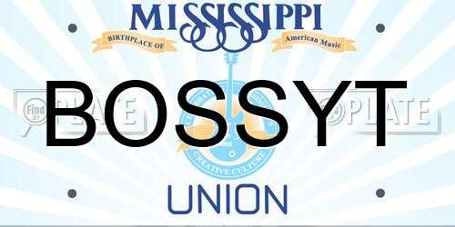 BOSSYT Mississippi License Plate