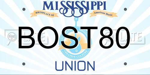 BOST80 Mississippi License Plate