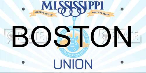 BOSTON Mississippi License Plate