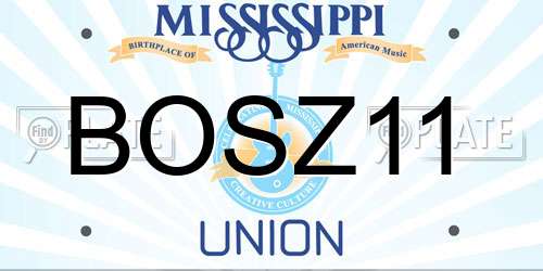 BOSZ11 Mississippi License Plate