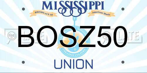 BOSZ50 Mississippi License Plate