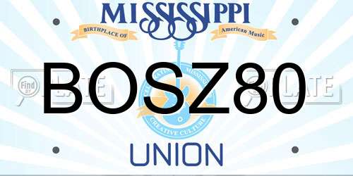 BOSZ80 Mississippi License Plate