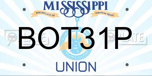 BOT31P Mississippi License Plate