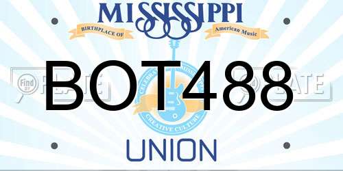 BOT488 Mississippi License Plate