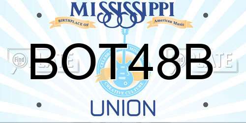 BOT48B Mississippi License Plate