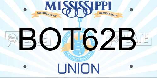 BOT62B Mississippi License Plate