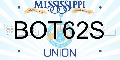 BOT62S Mississippi License Plate