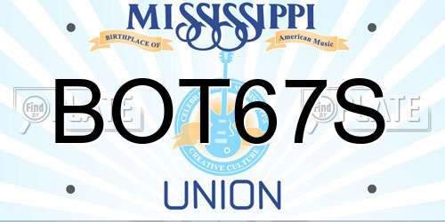 BOT67S Mississippi License Plate