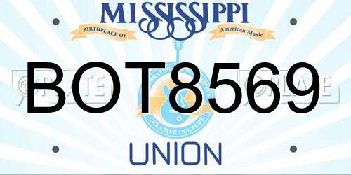 BOT8569 Mississippi License Plate