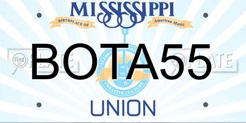 BOTA55 Mississippi License Plate
