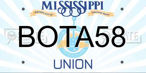 BOTA58 Mississippi License Plate