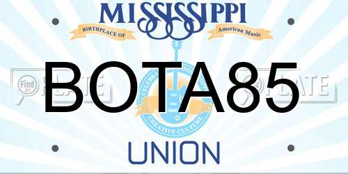BOTA85 Mississippi License Plate