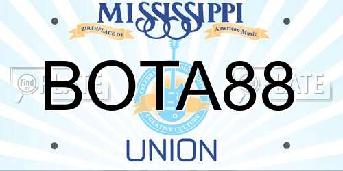BOTA88 Mississippi License Plate
