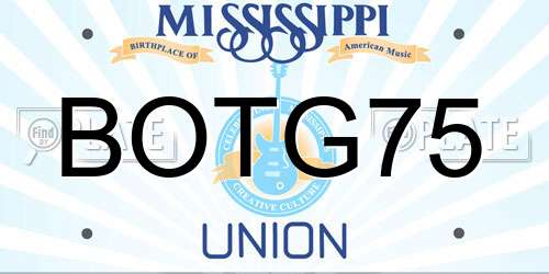 BOTG75 Mississippi License Plate
