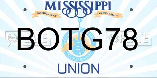 BOTG78 Mississippi License Plate