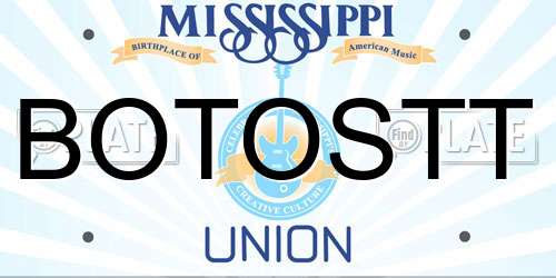 BOTOSTT Mississippi License Plate