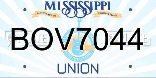 BOV7044 Mississippi License Plate
