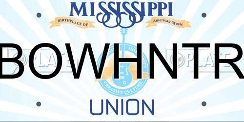 BOWHNTR Mississippi License Plate