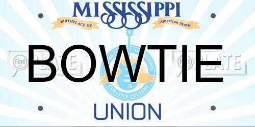 BOWTIE Mississippi License Plate