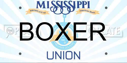BOXER Mississippi License Plate