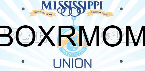 BOXRMOM Mississippi License Plate