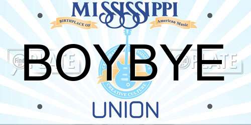 BOYBYE Mississippi License Plate