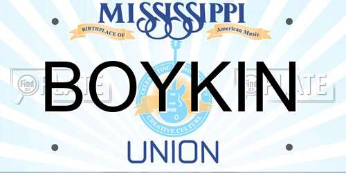 BOYKIN Mississippi License Plate