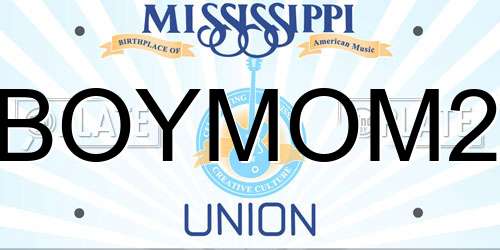 BOYMOM2 Mississippi License Plate