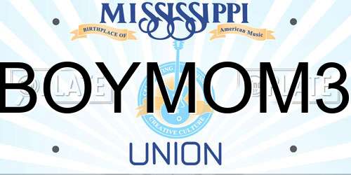 BOYMOM3 Mississippi License Plate