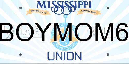 BOYMOM6 Mississippi License Plate