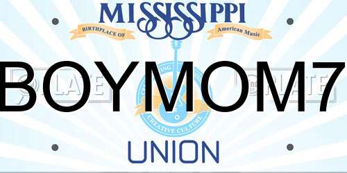 BOYMOM7 Mississippi License Plate