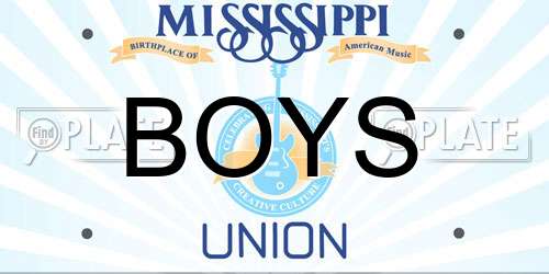 BOYS Mississippi License Plate