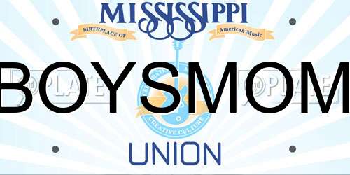 BOYSMOM Mississippi License Plate