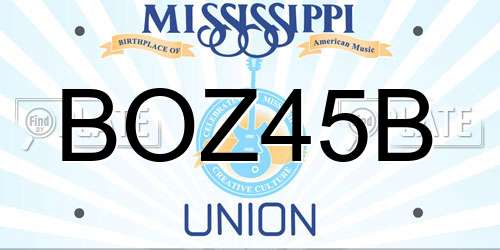 BOZ45B Mississippi License Plate