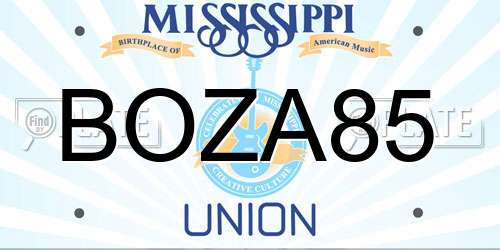BOZA85 Mississippi License Plate