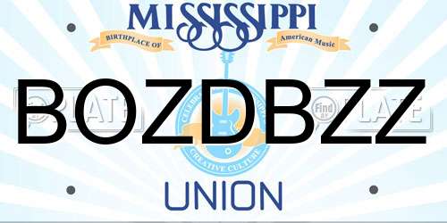 BOZDBZZ Mississippi License Plate