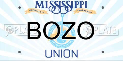 BOZO Mississippi License Plate