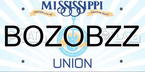 BOZOBZZ Mississippi License Plate