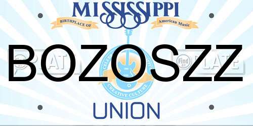 BOZOSZZ Mississippi License Plate