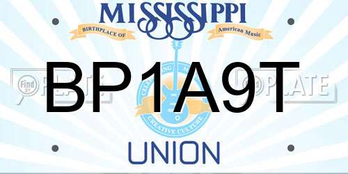 BP1A9T Mississippi License Plate